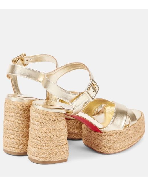 Christian Louboutin Calakala 85 Metallic Leather Platform Sandals