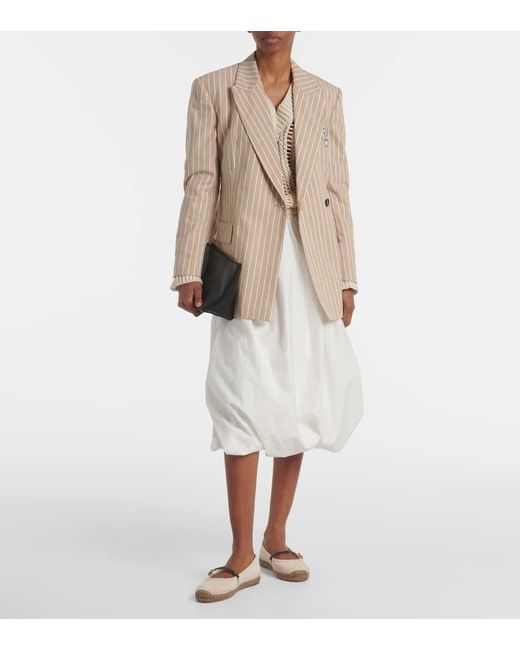 Brunello Cucinelli Natural Espadrilles Monili Aus Veloursleder
