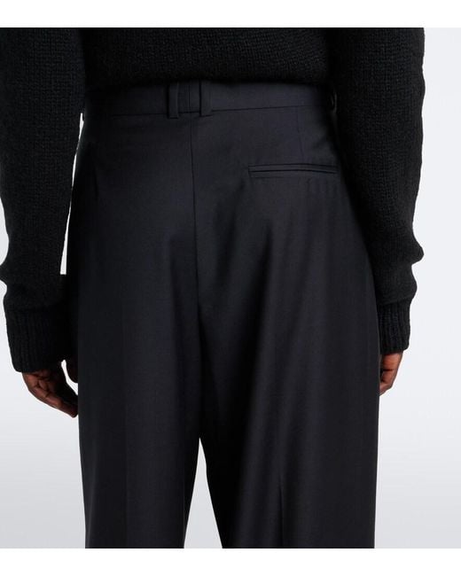 The Row Blue Daniela Virgin Wool Wide-Leg Pants