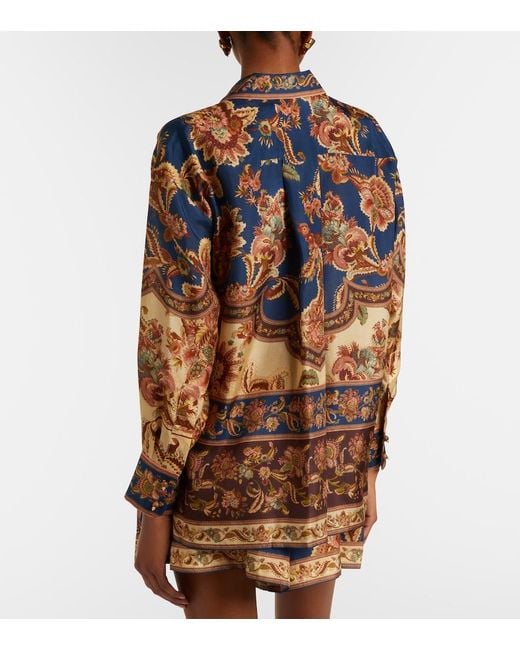 Zimmermann Multicolor Aster Printed Silk Shirt