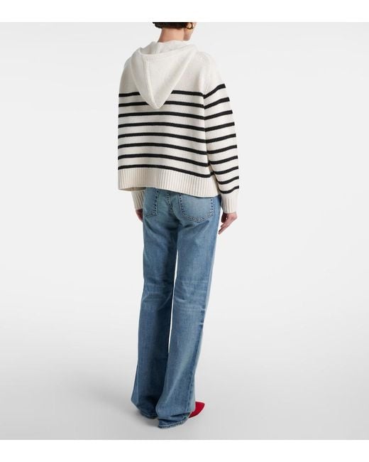Nili Lotan White Noemi Striped Cashmere Sweater
