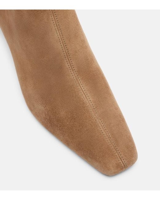 Tory Burch Brown Georgia T Monogram Suede Ankle Boots