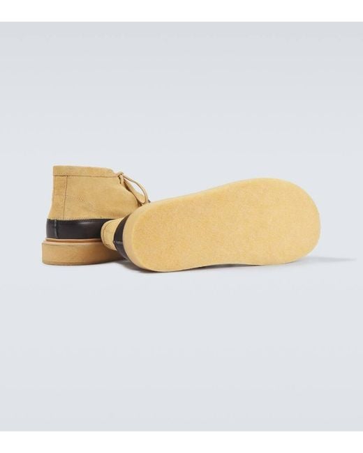 Marni Natural Leather And Suede Desert Boots for men