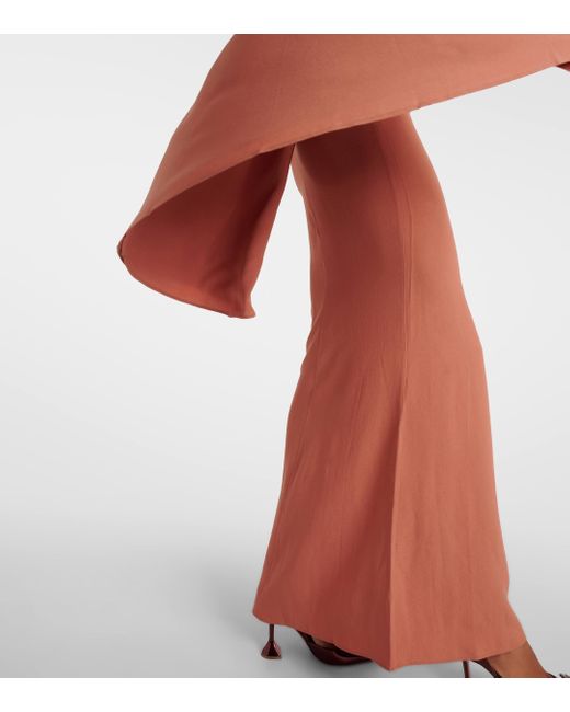 ‎Taller Marmo Orange Sifnos One-shoulder Crepe Cady Gown