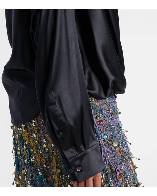 Dries Van Noten Black Top Aus Satin