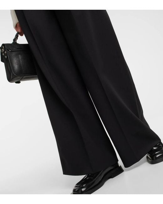 Pantalones Anchos En Mezcla De Lana Proenza Schouler de color Black