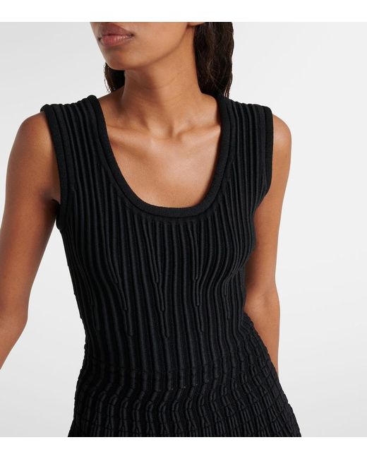 Alaïa Black Pointelle Minidress