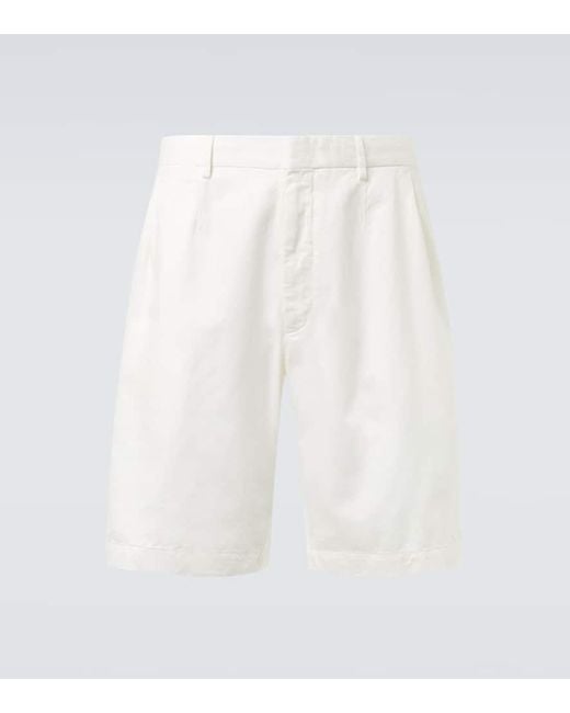 Bermudas De Algodon Y Lino Zegna de hombre de color White