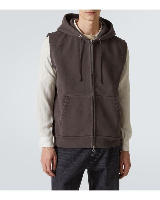 Our Legacy Brown Motor Cotton Jersey Zip-Up Vest for men