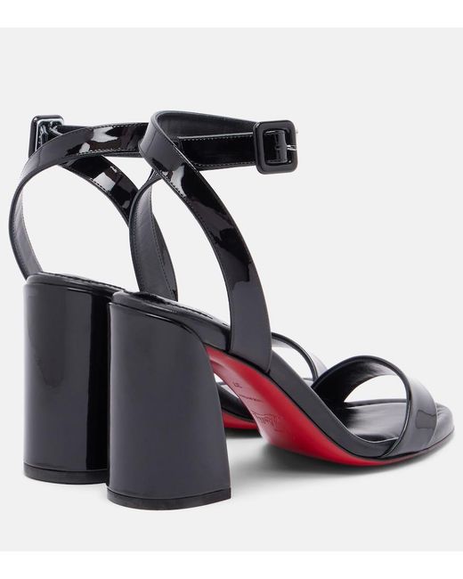 Christian Louboutin Black Miss Sabina 85 Patent Leather Sandals