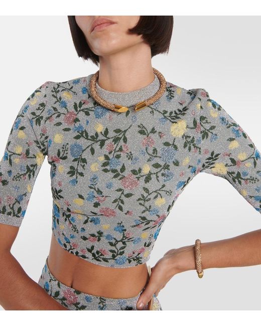 Rabanne Blue Floral Jacquard Sweater