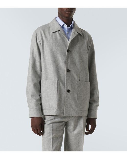 Zegna Gray Alpe Wool Jacket for men