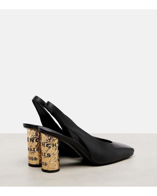 Givenchy Black Tape 85 Leather Slingback Pumps