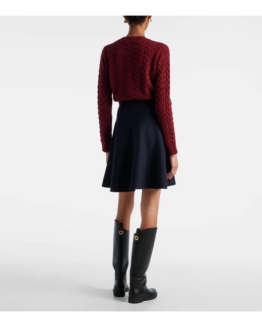 Max Mara Blue Ubalda Virgin Wool Miniskirt