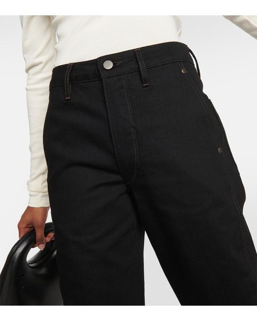 Lemaire Black Mid-Rise Slim-Straight Jeans