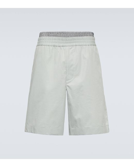 Bottega Veneta White Layered Cotton Twill Bermuda Shorts for men