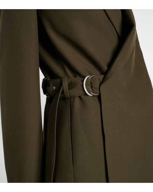 Blazer De Lana Con Cinturon Loewe de color Green