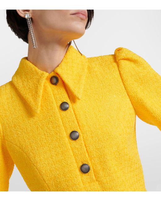 Alessandra Rich Yellow Tweed Minidress