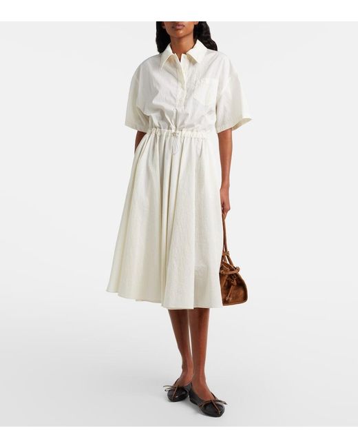 Prada White Cotton-Blend Polo Dress