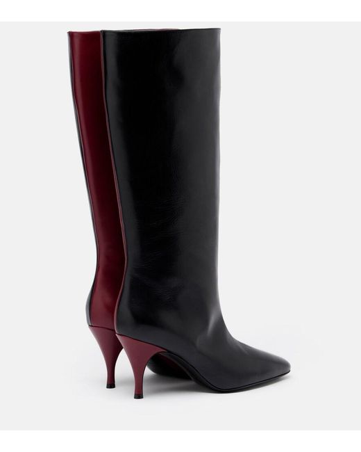 Herbert Levine Red Two Faced Leather Knee-High Boots