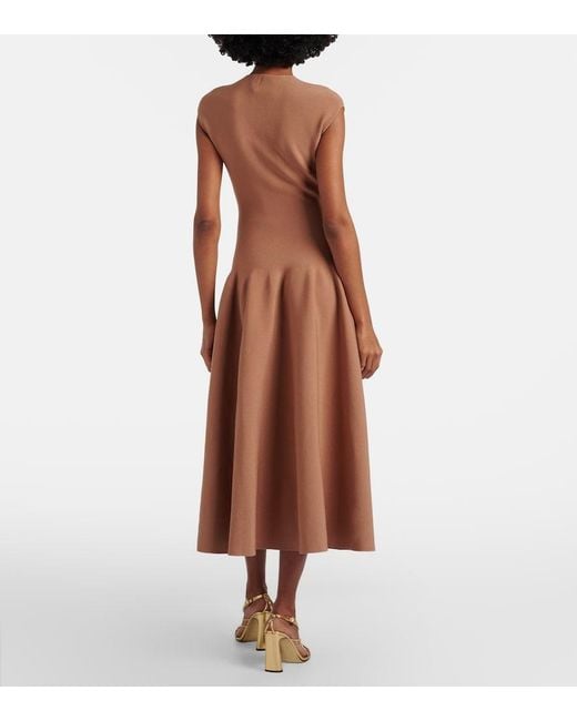 Roland Mouret Brown Embellished Midi Dress