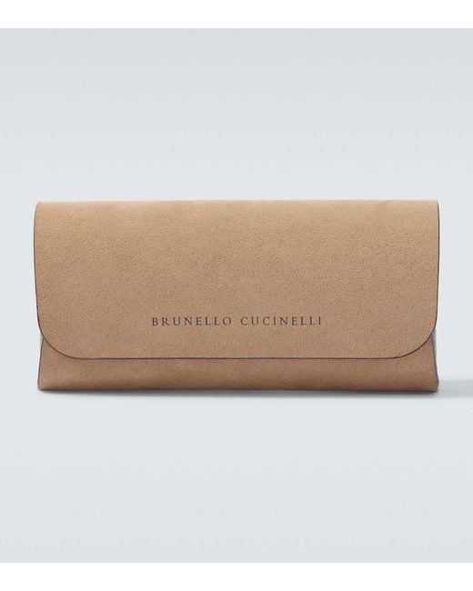 Brunello Cucinelli Multicolor Logo Aviator Sunglasses for men