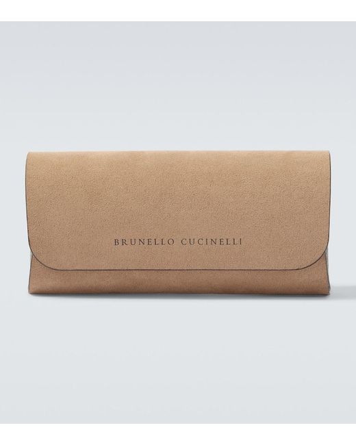 Brunello Cucinelli Brown Oval Sunglasses for men