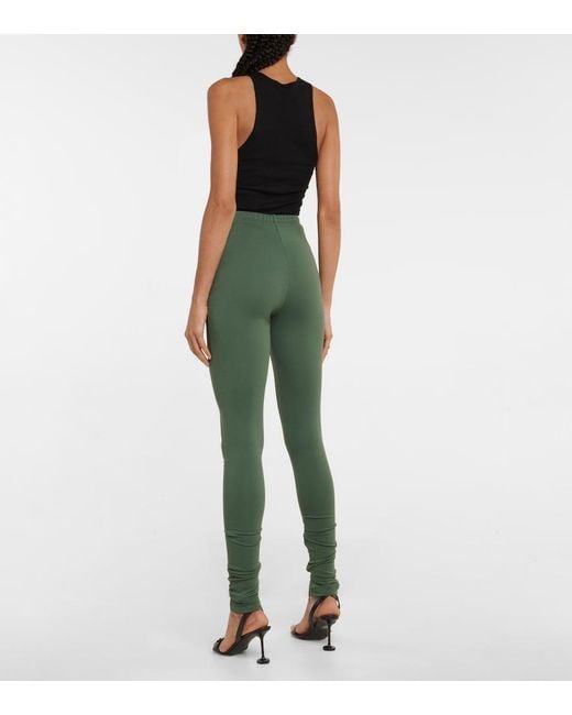 Wardrobe NYC Green Side Split High-Rise Leggings