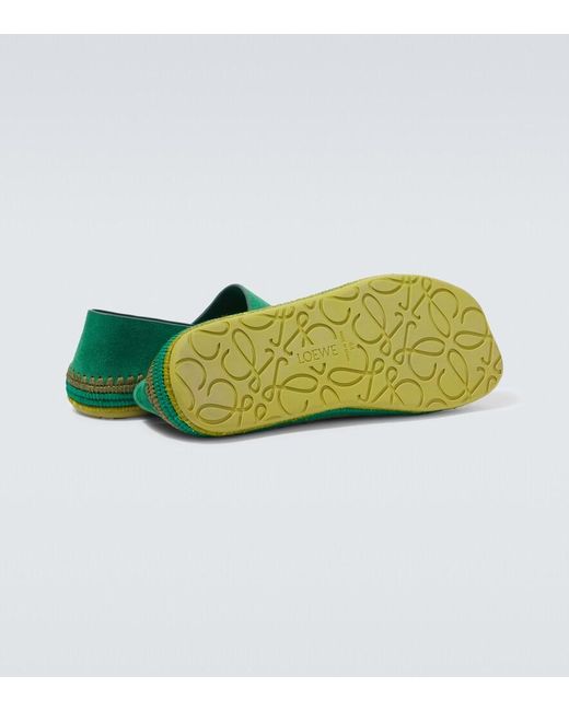 Loewe Paula's Ibiza Espadrilles Rio Aus Veloursleder in Green für Herren