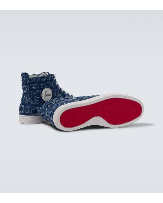 Christian Louboutin Blue Louis Denim High-Top Sneakers for men