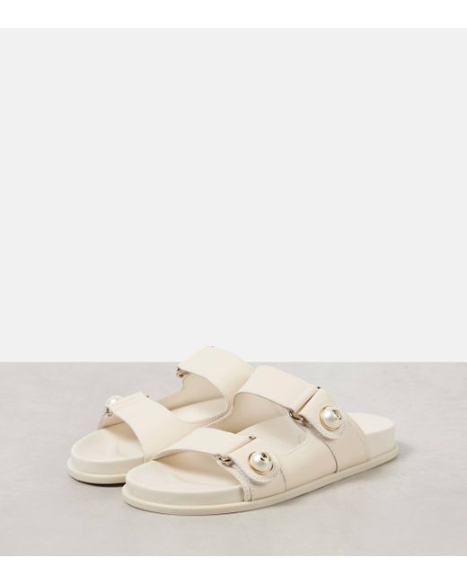 Jimmy Choo Natural Fayence Leather Sandals