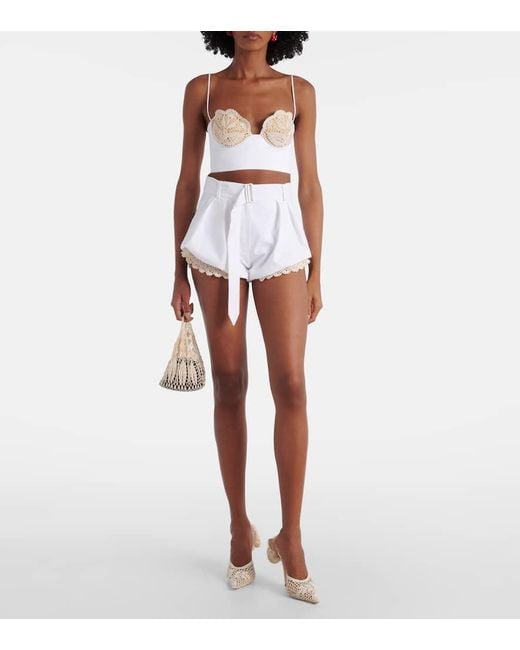 Magda Butrym White Shorts Aus Einem Baumwollgemisch