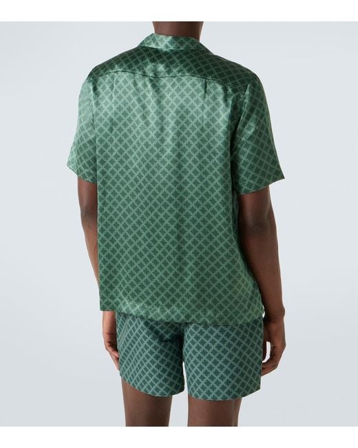 Frescobol Carioca Bedrucktes Hemd Roberto Aus Seide in Green für Herren