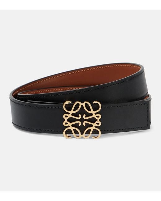 Loewe Brown Anagram Reversible Leather Belt