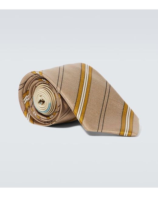 Cravatta in seta di Dries Van Noten in Natural da Uomo
