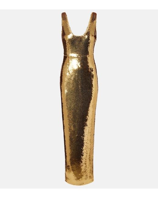 The New Arrivals Ilkyaz Ozel Metallic Sequined Gown