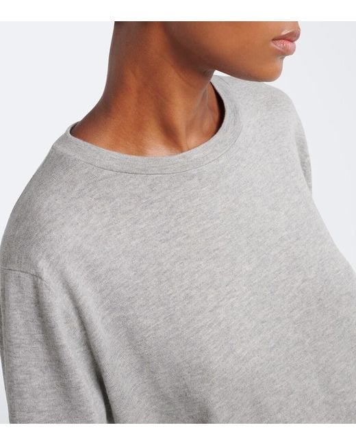 Extreme Cashmere Gray N°500 Jones Cotton And Cashmere Top