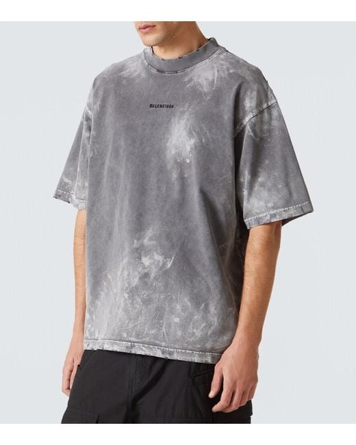 Balenciaga Gray T-Shirt With Logo for men
