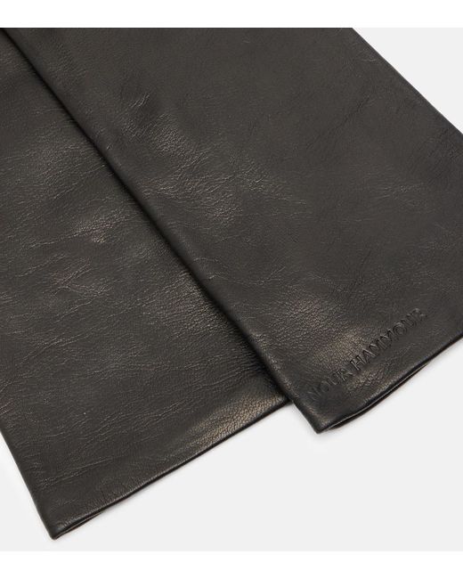Nour Hammour Black Leather Gloves