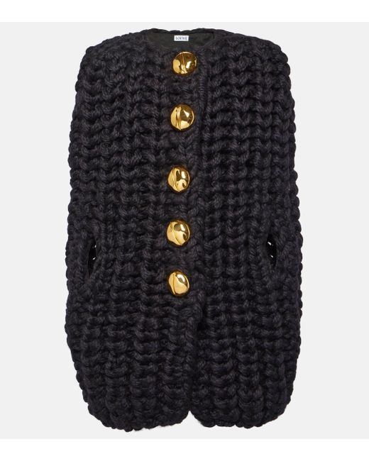 Loewe Blue Oversized Wool Cape