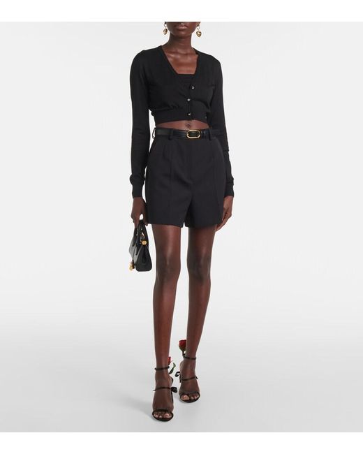 Dolce & Gabbana Black Knitted Silk Crop Top