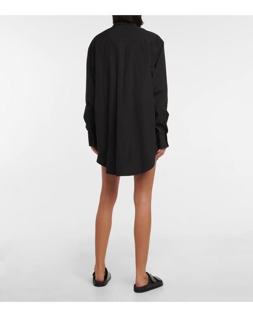 Wardrobe NYC Black Cotton Poplin Shirt Dress