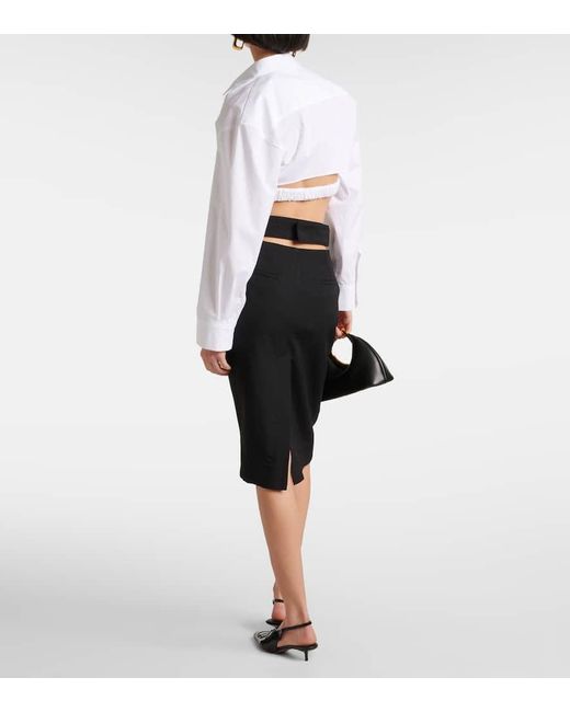 Falda Midi La Jupe Bari De Lana Virgen Jacquemus de color Black