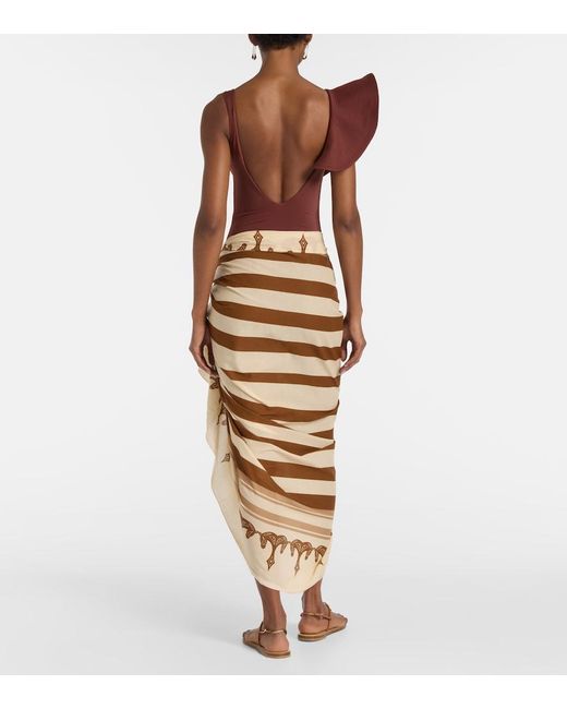 Johanna Ortiz Metallic Cotton Printed Beach Cover-Up