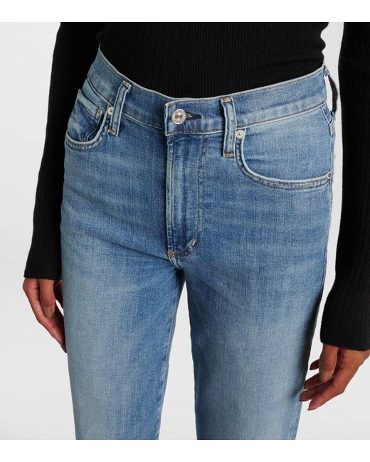 Citizens of Humanity Blue Caia High-Rise Straight Jeans