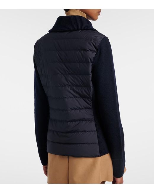 Moncler Blue Paneled Quilted Down Jacket