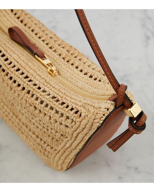 Loewe Metallic Hammock Mini Raffia Shoulder Bag