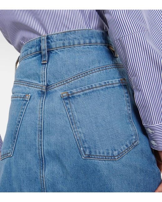 FRAME Blue The Midaxi Denim Midi Skirt