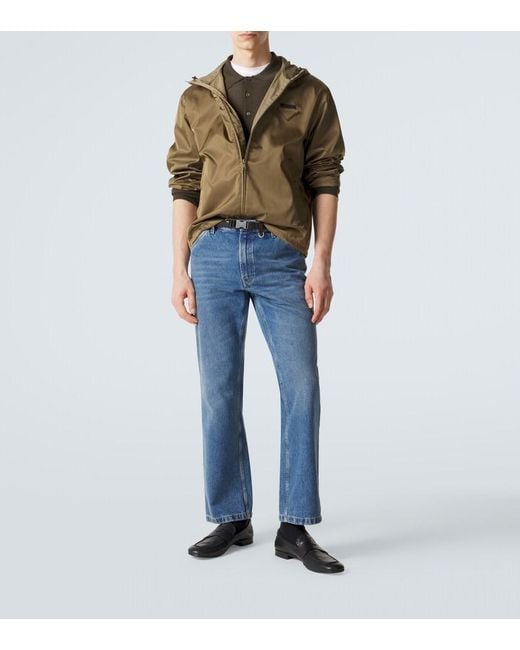 Prada Green Virgin Wool Polo Sweater for men