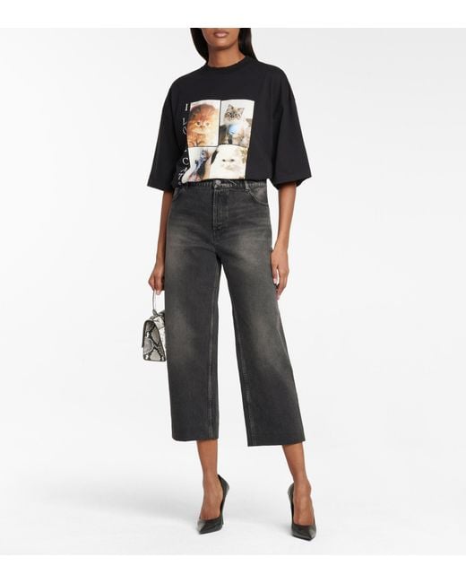 High-rise Wide-leg Organic Cotton Jeans 